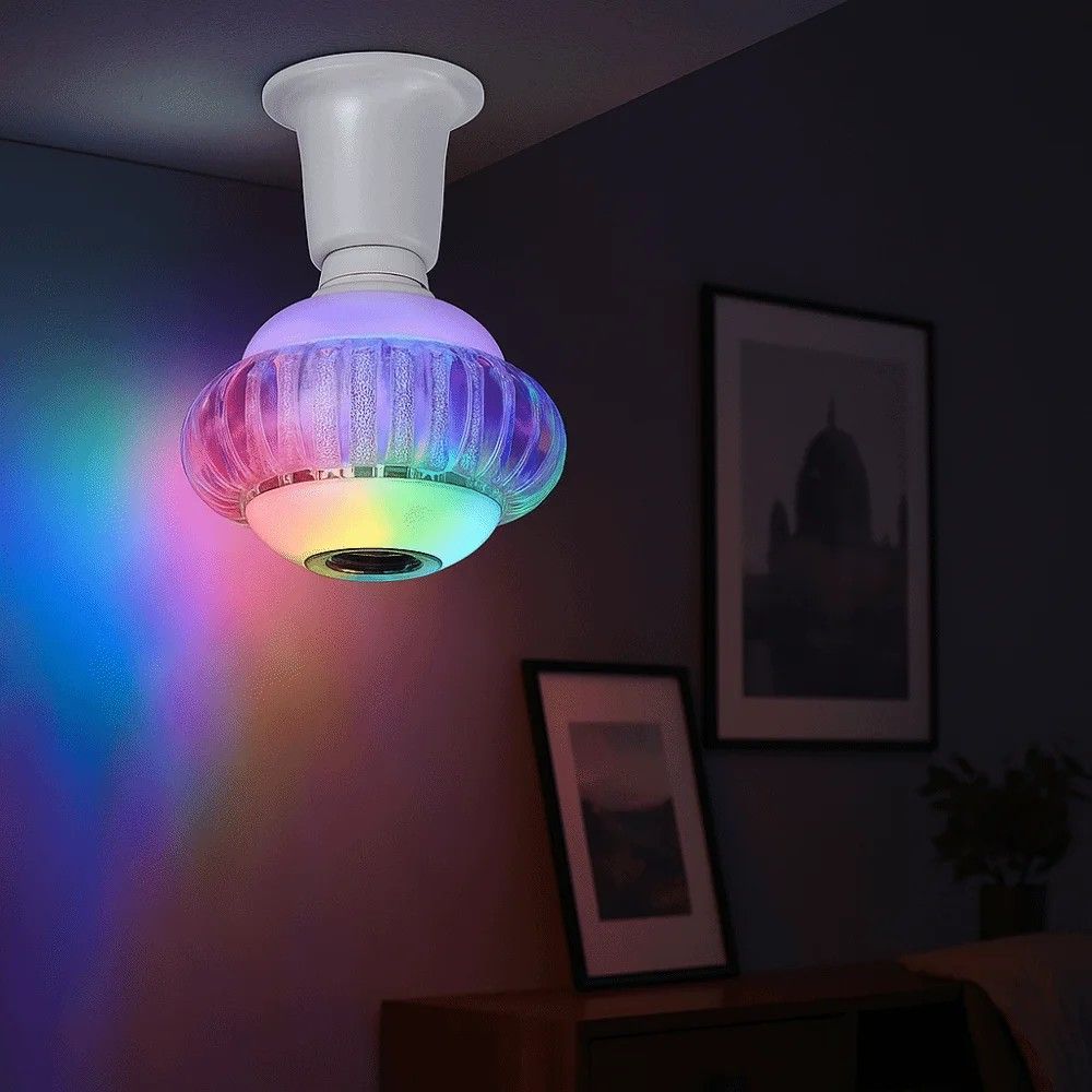 E27 Bluetooth Music Light Bulb RGB Colorful Color Change Remote Control Atmosphere Bulbs with Speaker Intelligent LED Bulb