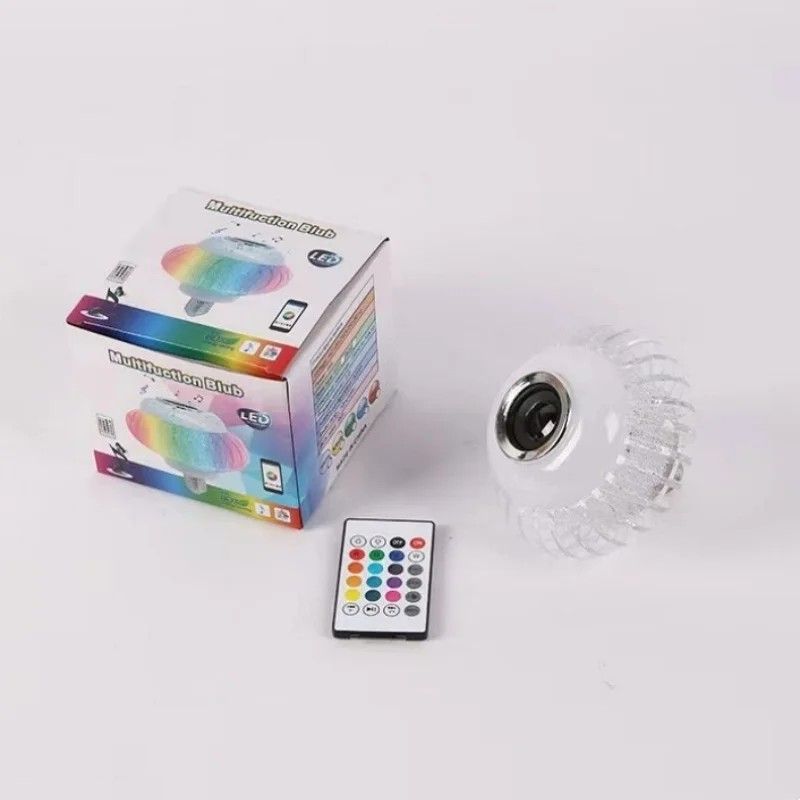 E27 Bluetooth Music Light Bulb RGB Colorful Color Change Remote Control Atmosphere Bulbs with Speaker Intelligent LED Bulb