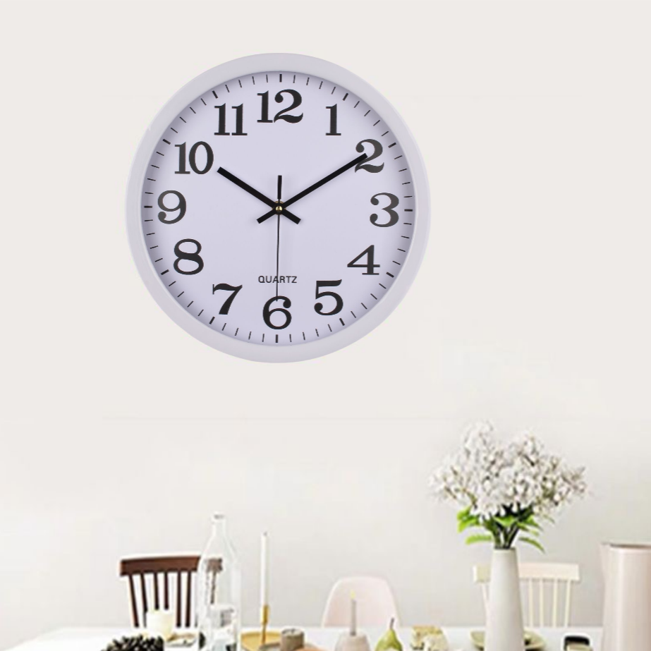 Living Room Bedroom Kitchen Decor Home Clocks Wall Clocks 8inch Silent Non Ticking Quartz Battery Operated Round Clock Easy to Read for Office Classroom School Home
