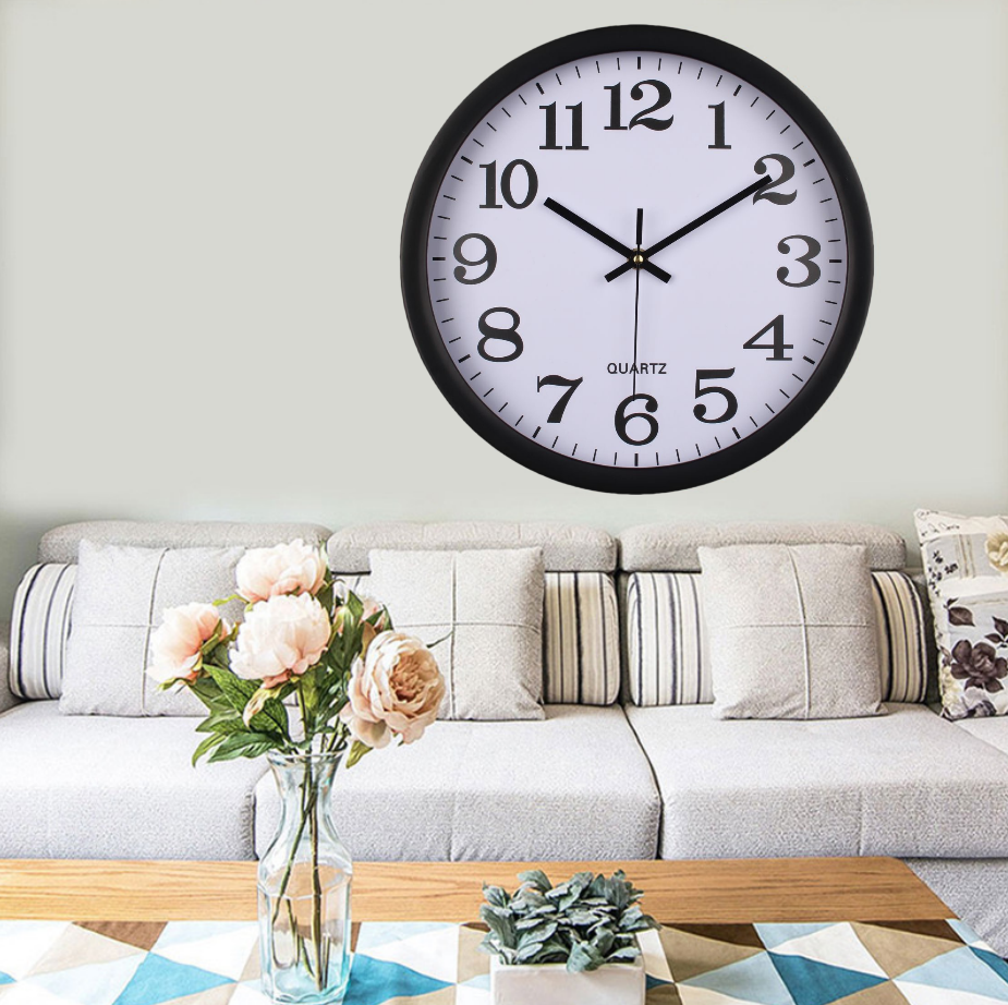 Living Room Bedroom Kitchen Decor Home Clocks Wall Clocks 8inch Silent Non Ticking Quartz Battery Operated Round Clock Easy to Read for Office Classroom School Home
