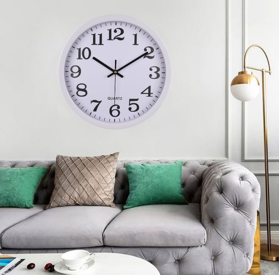 Living Room Bedroom Kitchen Decor Home Clocks Wall Clocks 8inch Silent Non Ticking Quartz Battery Operated Round Clock Easy to Read for Office Classroom School Home
