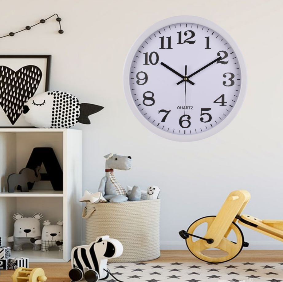 Living Room Bedroom Kitchen Decor Home Clocks Wall Clocks 8inch Silent Non Ticking Quartz Battery Operated Round Clock Easy to Read for Office Classroom School Home