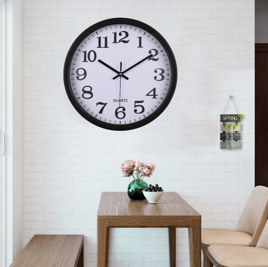 Living Room Bedroom Kitchen Decor Home Clocks Wall Clocks 8inch Silent Non Ticking Quartz Battery Operated Round Clock Easy to Read for Office Classroom School Home