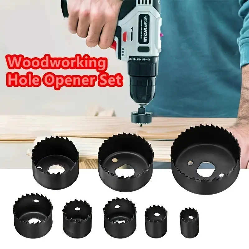 11pcs Woodworking Hole Opener Set Wood Panel Gypsum PVC Round Punch Drill Bit Drilling Tool