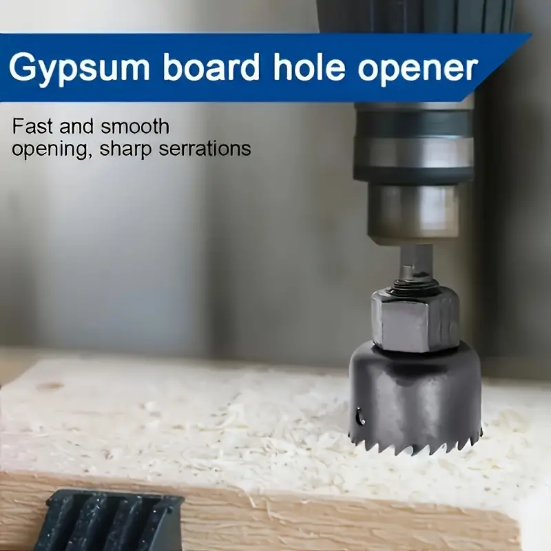 11pcs Woodworking Hole Opener Set Wood Panel Gypsum PVC Round Punch Drill Bit Drilling Tool