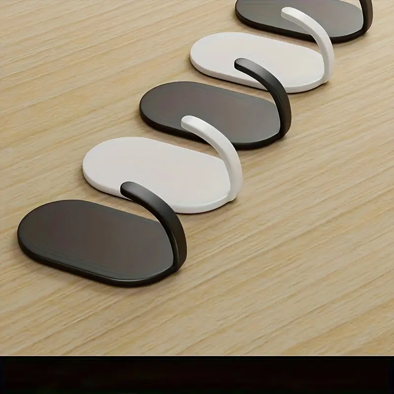 5pc Plastic Self-Adhesive Wall Hooks Water-Resistant Easy To Install Perfect For Hanging Keys Towels Bags and More In Bathrooms Showers Outdoor Kitchens Doors And Household