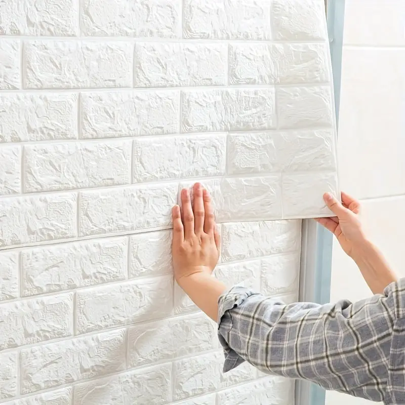 20Pcs 3D Wall Panel Living Room Brick Stickers Bedroom Kids Room Brick Papers Home Wall Decor Self Adhesive Foam Wallpaper DIY