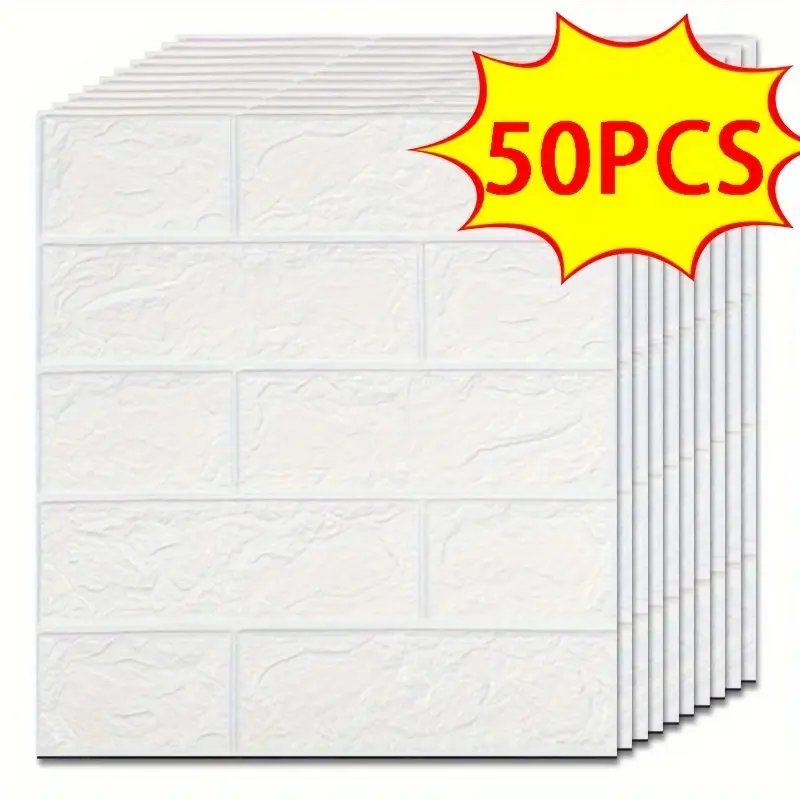 20Pcs 3D Wall Panel Living Room Brick Stickers Bedroom Kids Room Brick Papers Home Wall Decor Self Adhesive Foam Wallpaper DIY