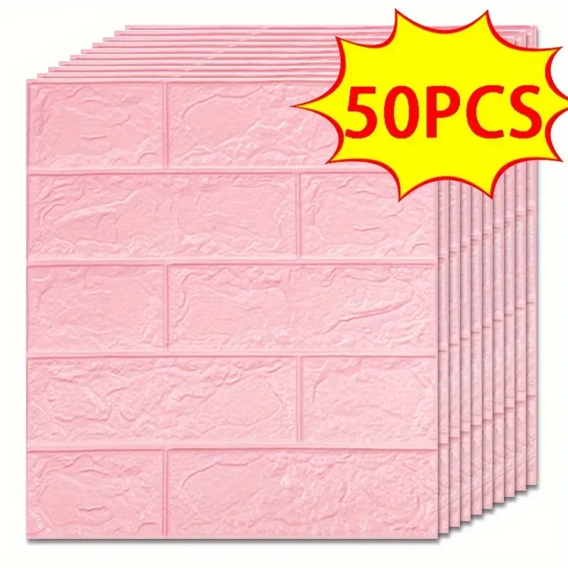 20Pcs 3D Wall Panel Living Room Brick Stickers Bedroom Kids Room Brick Papers Home Wall Decor Self Adhesive Foam Wallpaper DIY