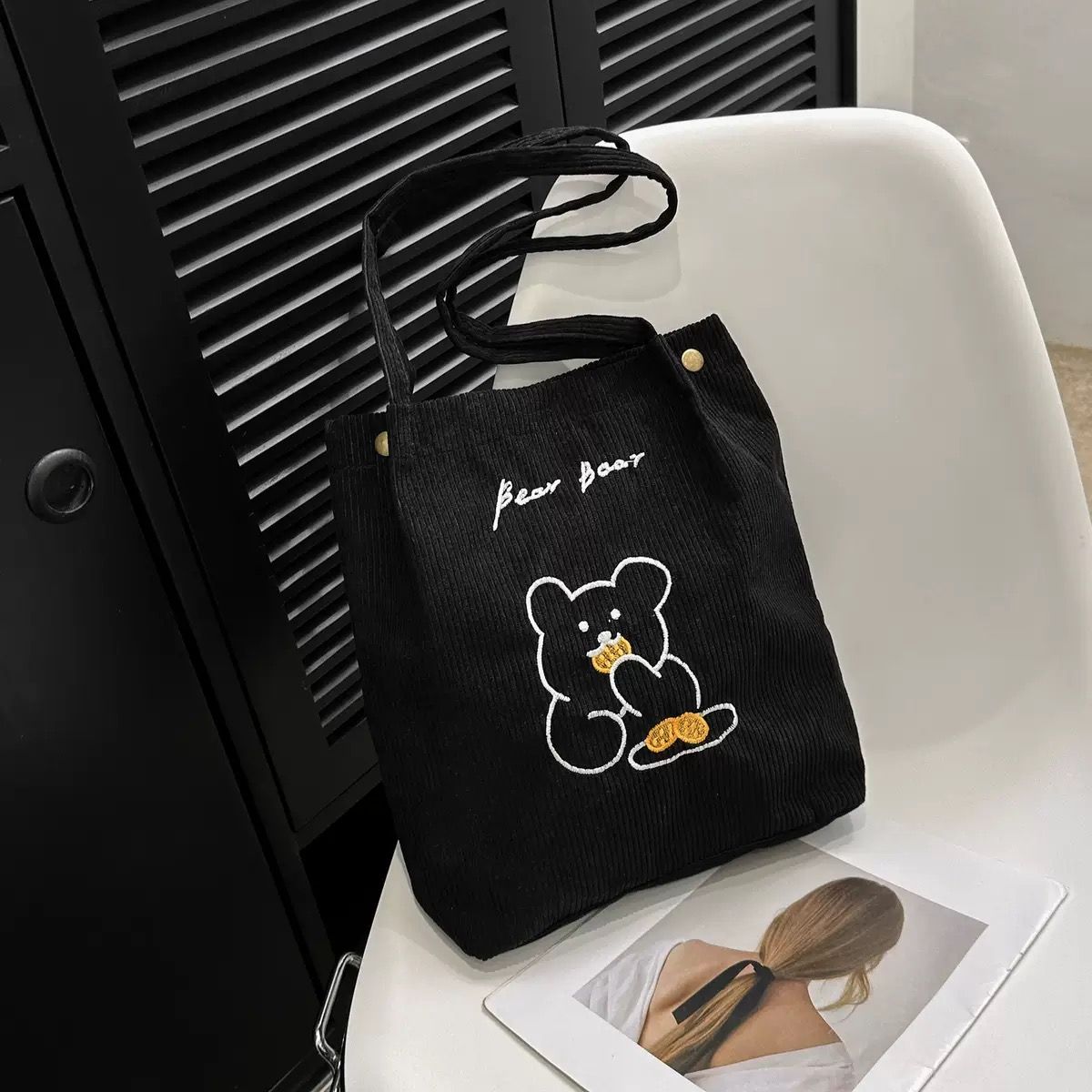 New Arrivals Women'S Bag Tote Bags Large Capacity Art Simple Personality All-In-One Shoulder Bag  Handbags Corduroy Canvas Storage Bag