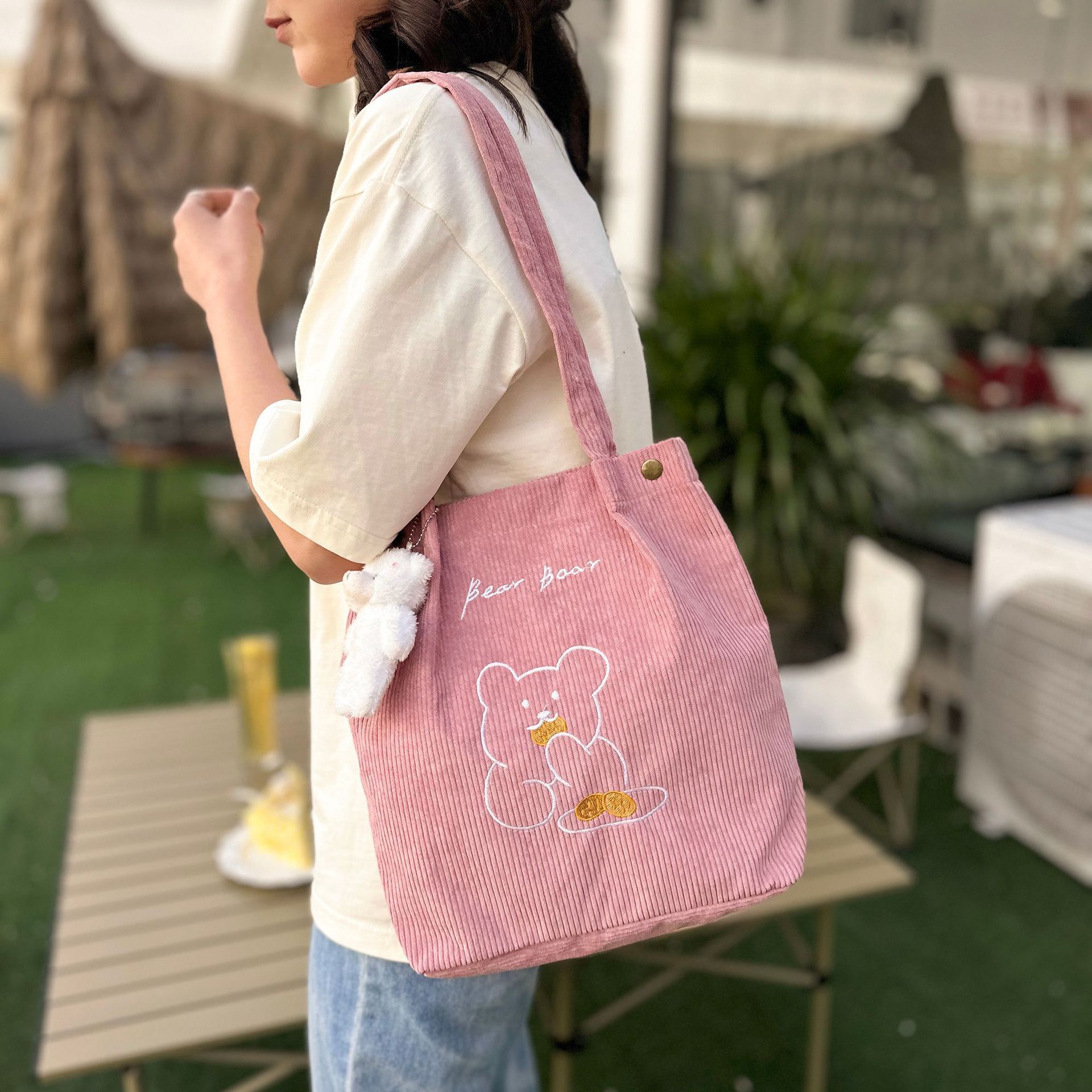 New Arrivals Women'S Bag Tote Bags Large Capacity Art Simple Personality All-In-One Shoulder Bag  Handbags Corduroy Canvas Storage Bag