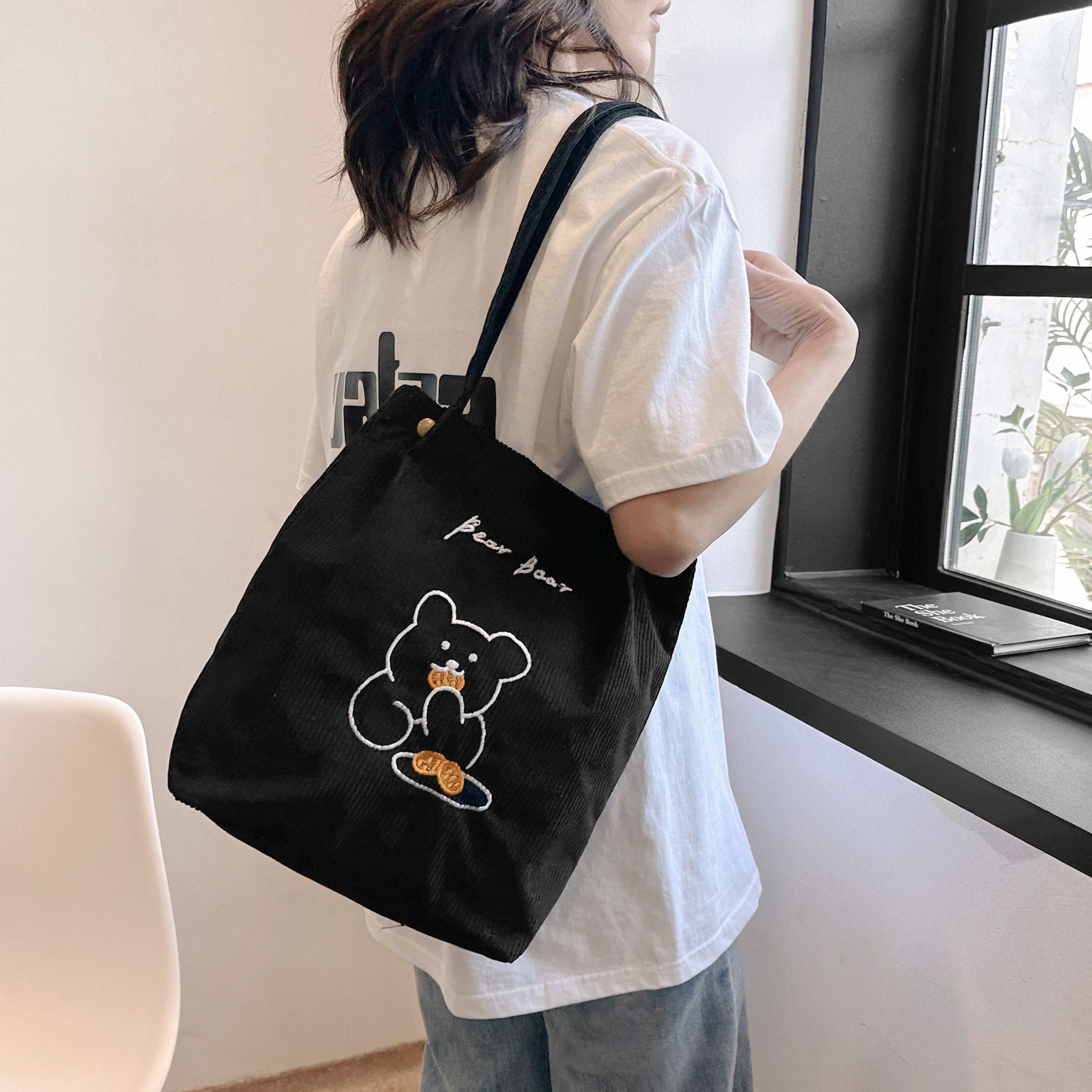 New Arrivals Women'S Bag Tote Bags Large Capacity Art Simple Personality All-In-One Shoulder Bag  Handbags Corduroy Canvas Storage Bag