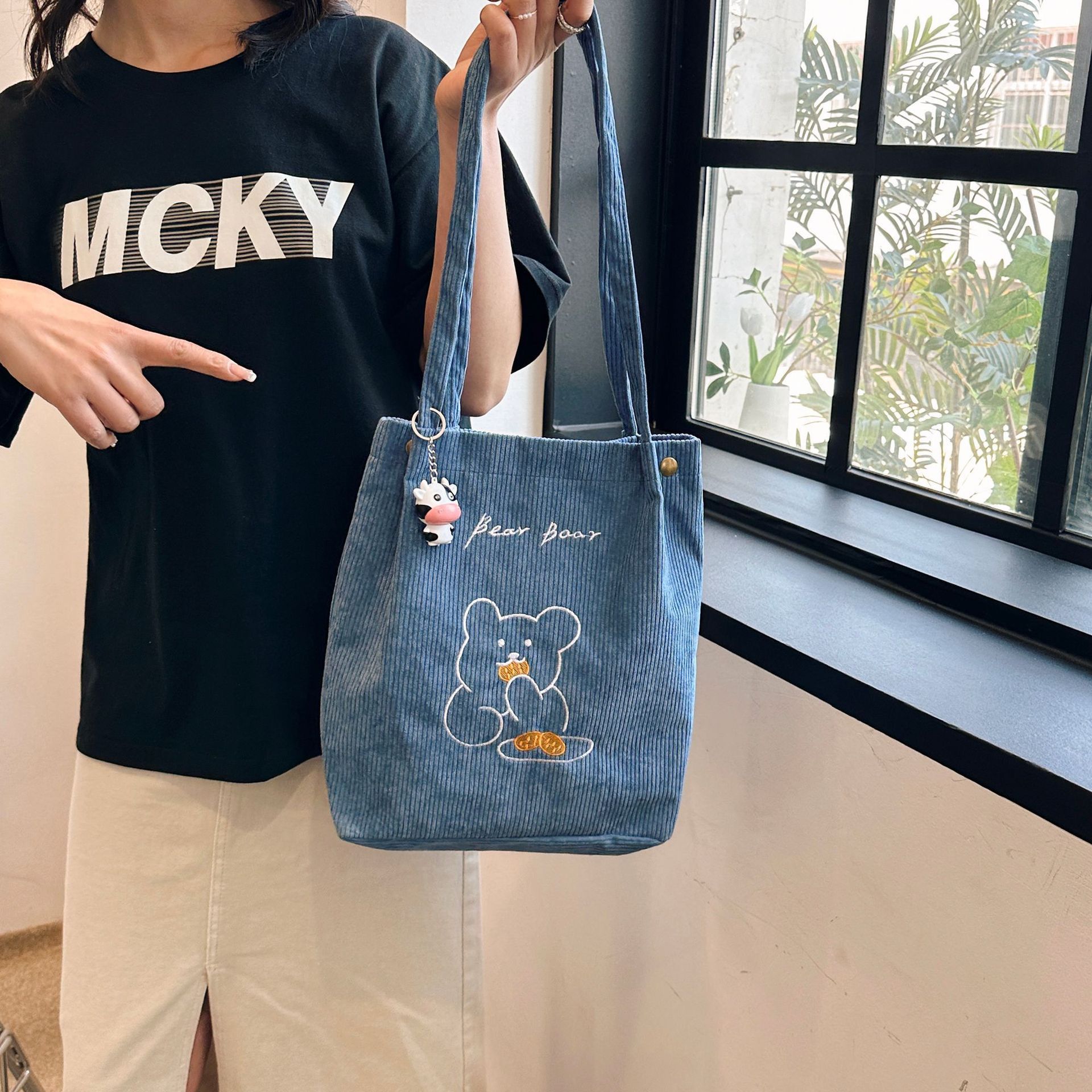 New Arrivals Women'S Bag Tote Bags Large Capacity Art Simple Personality All-In-One Shoulder Bag  Handbags Corduroy Canvas Storage Bag
