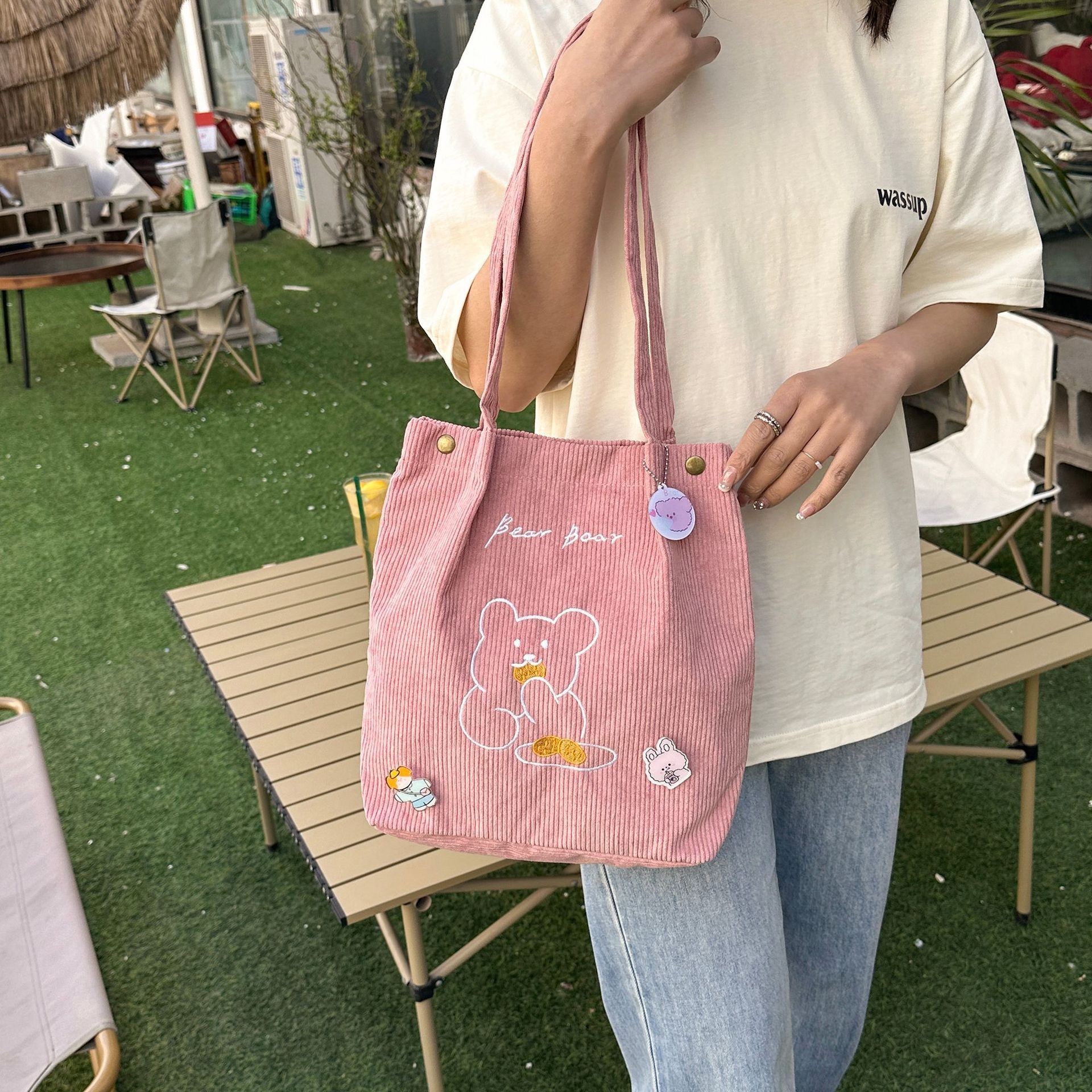 New Arrivals Women'S Bag Tote Bags Large Capacity Art Simple Personality All-In-One Shoulder Bag  Handbags Corduroy Canvas Storage Bag