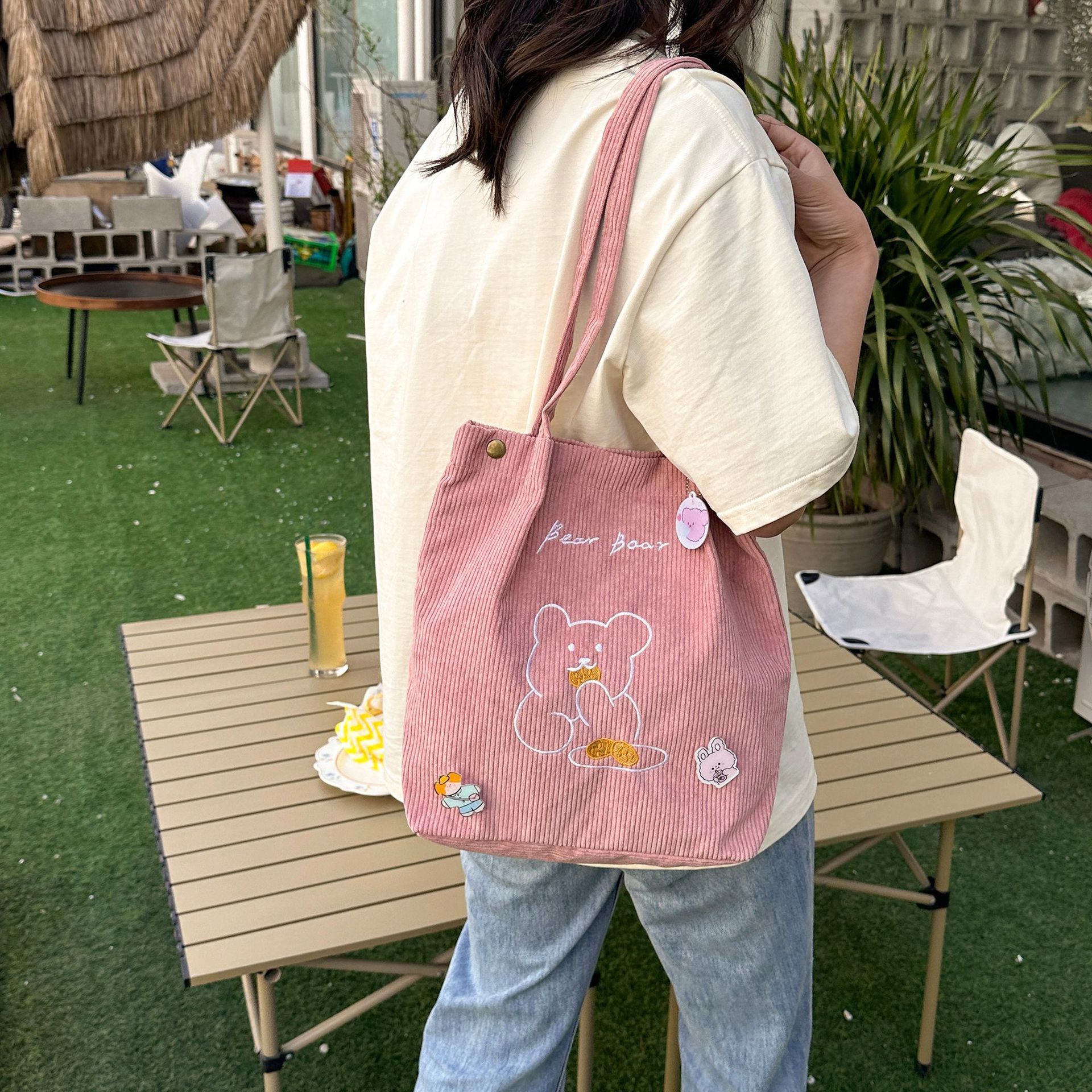 New Arrivals Women'S Bag Tote Bags Large Capacity Art Simple Personality All-In-One Shoulder Bag  Handbags Corduroy Canvas Storage Bag