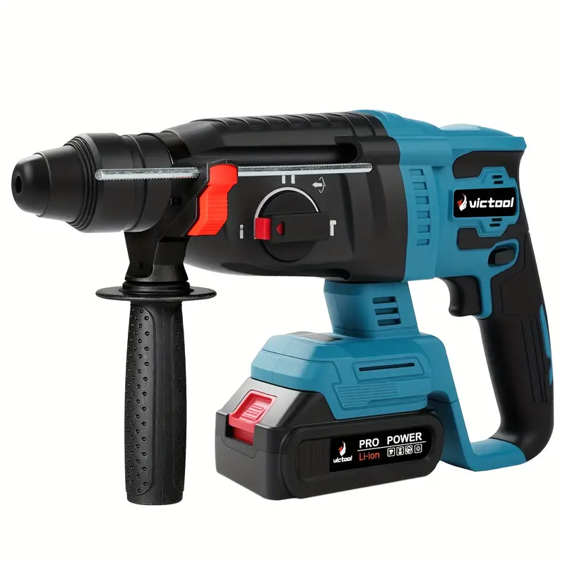 21V Cordless Rotary Hammer Drill, 7/8" SDS-Plus, 4 Application Modes, Brushless, 2.1 Joules, Cordless Demolition Hammer for Concrete, Including Battery and Charger, 4 Drill Bits