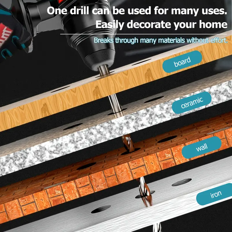 21V Cordless Rotary Hammer Drill, 7/8" SDS-Plus, 4 Application Modes, Brushless, 2.1 Joules, Cordless Demolition Hammer for Concrete, Including Battery and Charger, 4 Drill Bits