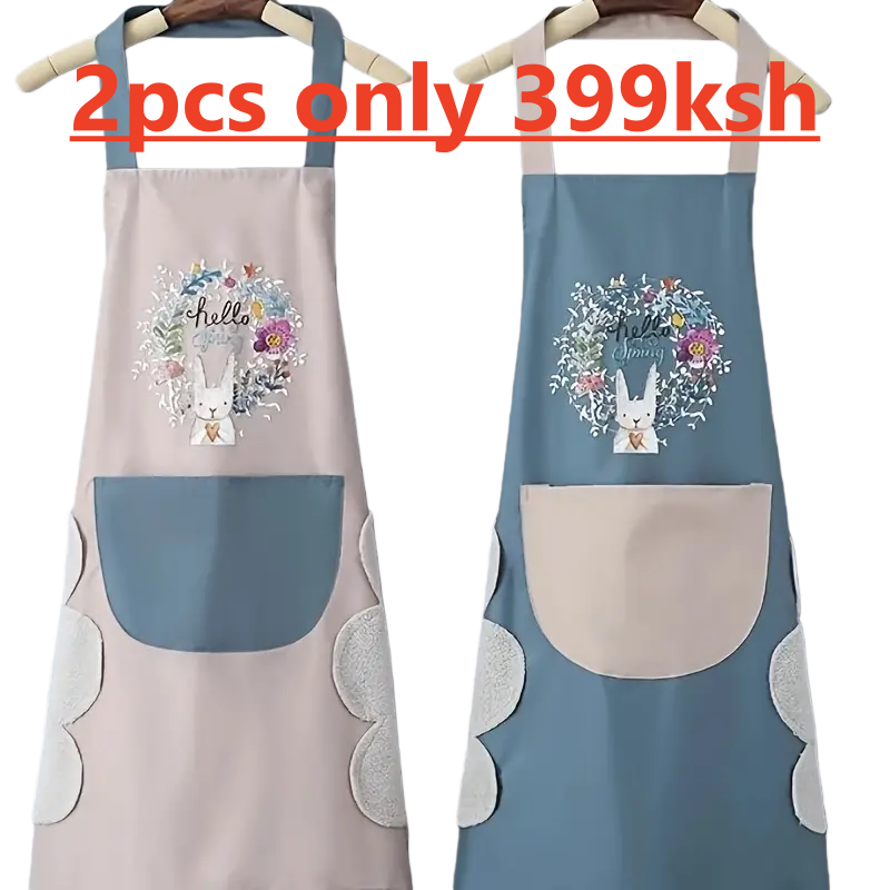 2pcs Apron Waterproof And Oil-proof Apron Adjustable Bib Apron Kitchen Cooking Aprons For Restaurant Casual Tie Back Patch Pockets Apron For Kitchen Women's Clothing Thanksgiving gifts Christmas gifts