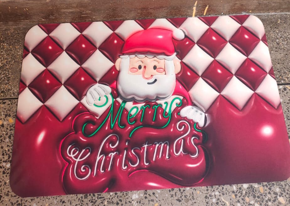 ✅Xmass themmed Bathroom mats rubber bottom,  Non-Slip Shower Mats with Suction Cups and Drain Holes, Bathroom Bathtub Mats Machine Washable (Clear)