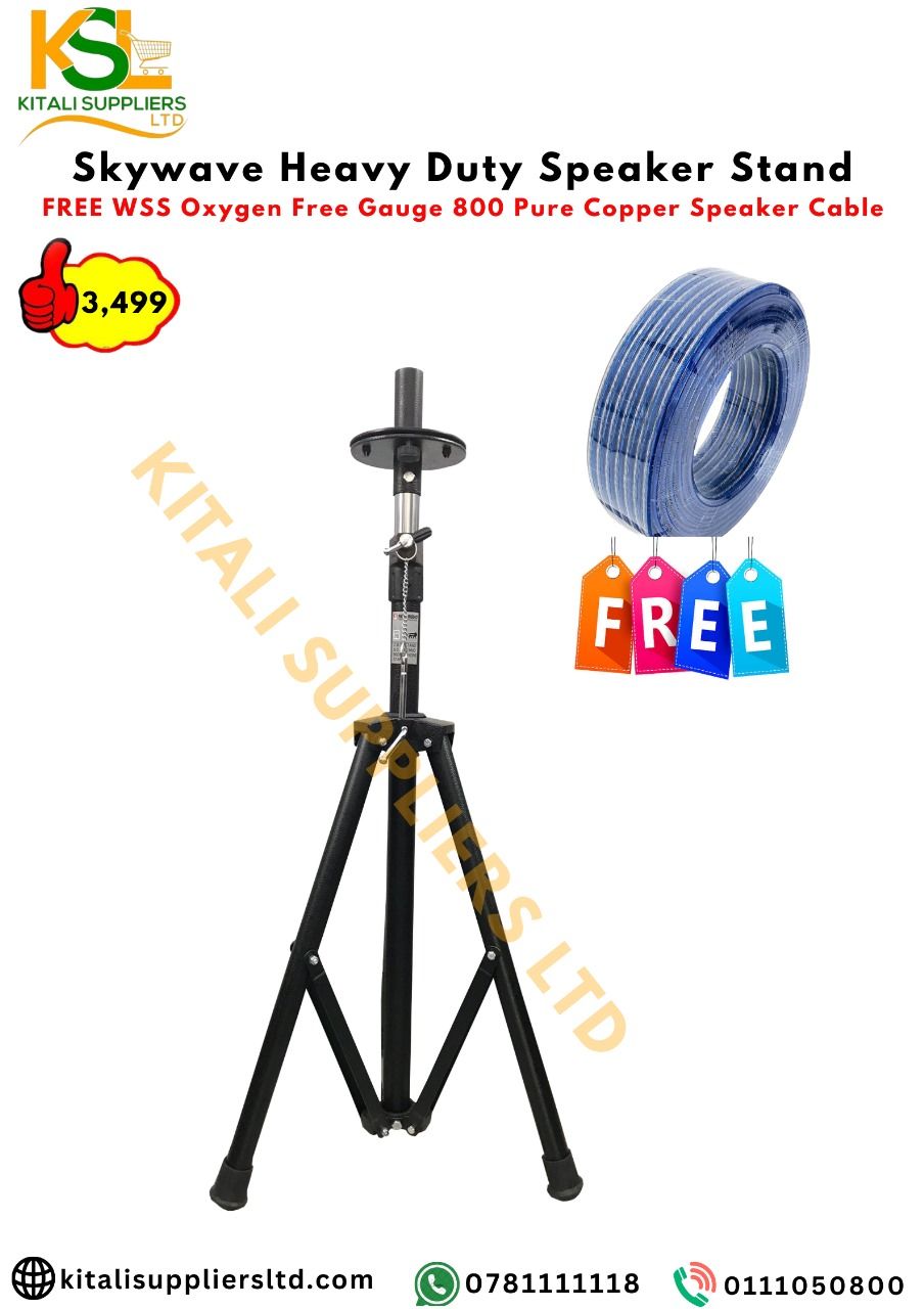 Durable Speaker Stand with Free Speaker Cable – Adjustable & Sturdy