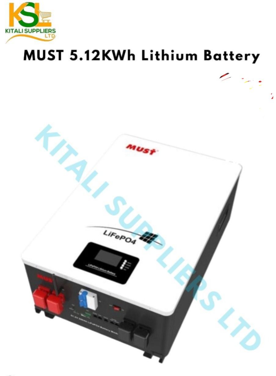 MUST 5.12kWh Lithium Battery – 51.2V 100Ah LiFePO4 Battery for Solar Systems