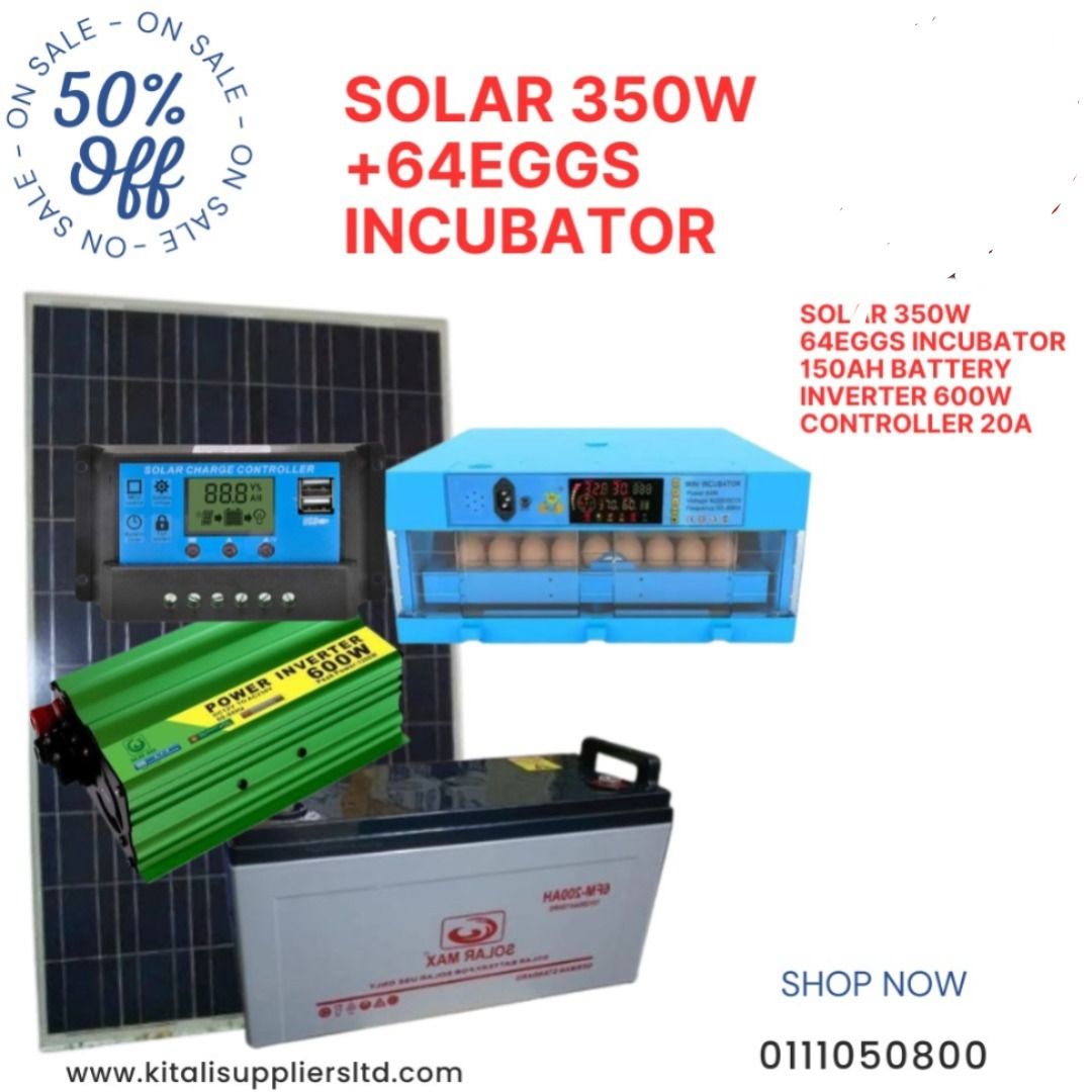 Solar Egg Incubator Kit | 350W Panel + 64-Egg Capacity + 150Ah Battery