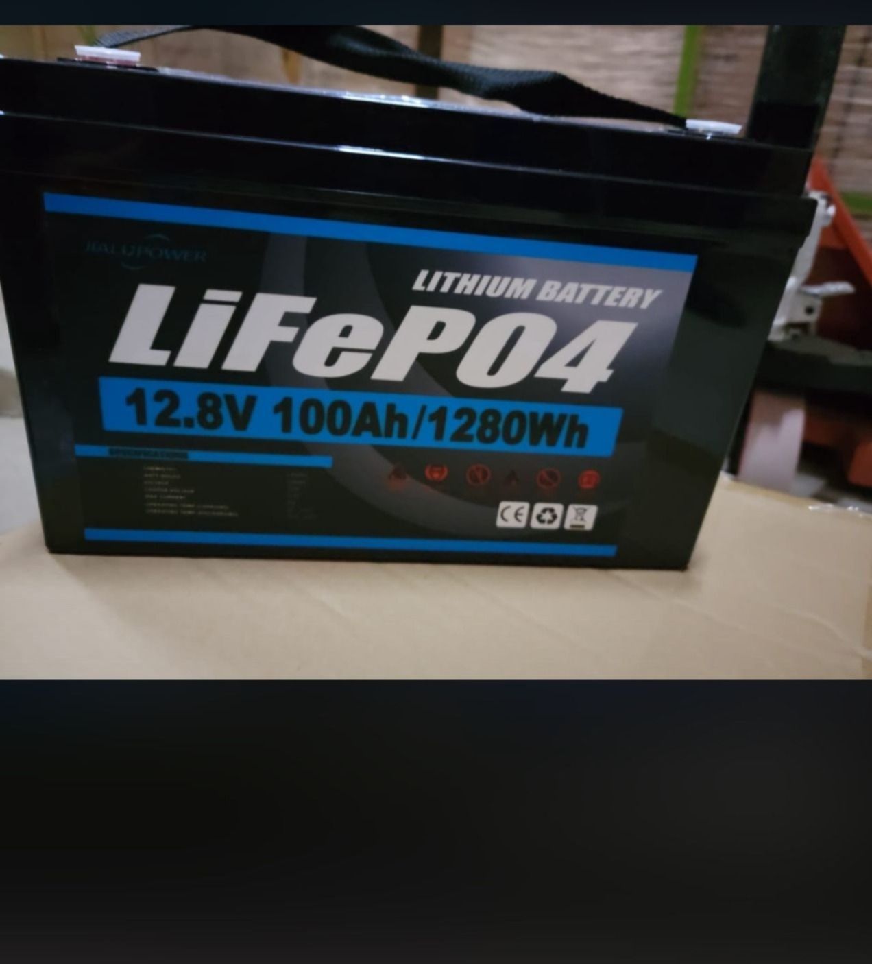 12.8V 100Ah LiFePO4 Lithium Battery – Deep Cycle Rechargeable Battery (1280Wh) for Solar, RV, and Inverter Use