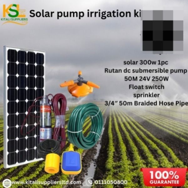300W Solar Panel Kit with 24V 600W Rutan DC Water Pump, Float Switch, Sprinkler & 50m Pipe – Complete Solar Water Pump System