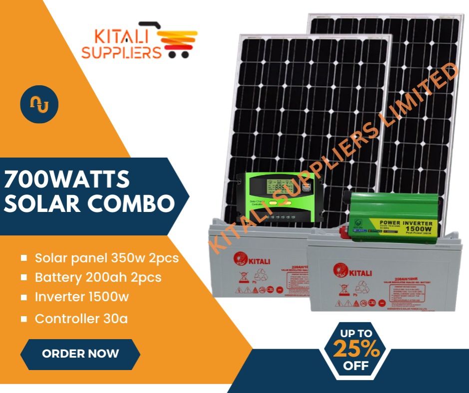 350w solar panel 2pc  200ah solar battery  2pc 1500w inverter  30amps controller