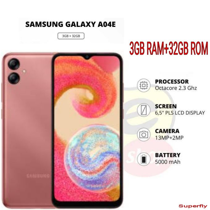 Samsung Galaxy A04e, 6.5",DISPLAY SIZE( 32GB + 3GB)(Dual SIM), 13MP, 5000mAh
