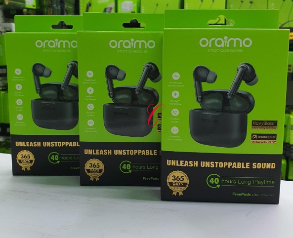 [PROMOTION!] Oraimo FreePods Lite MODEL OTW-330 ENC 40-hour Playtime Havybass True Wireless Earbuds With APP control Bluetooth earphone