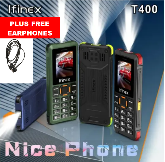 {PROMOTION!} Ifinex T400 Triple 3 sim card 1.77'' Big Touch wireless FM Kabambe Katululu Mulika Mwizi New arrival Ifinex T 400 Feature phone PLUS FREE WIRED EARPHONES