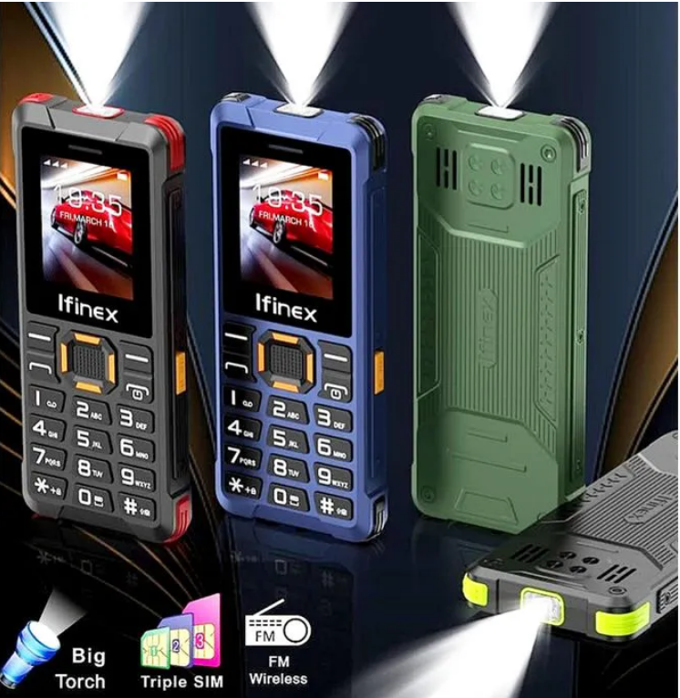 Ifinex T400 TRIPLE SIM CARD FEATURE PHONE WITH Bluetooth /Wireless FM/SD Slot T 400 kabambe/katululu/mulika mwizi/button feature phone