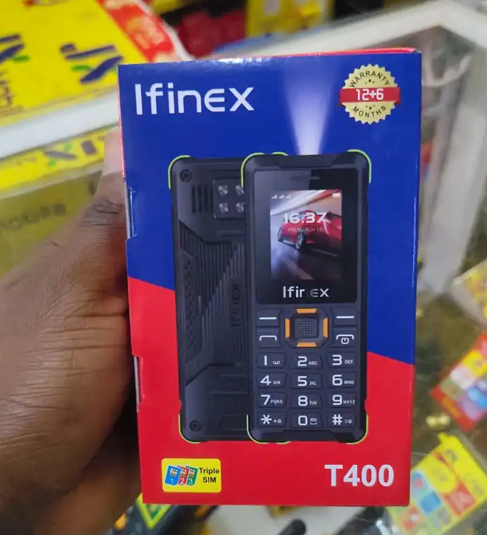 Ifinex T400 TRIPLE SIM CARD FEATURE PHONE WITH Bluetooth /Wireless FM/SD Slot T 400 kabambe/katululu/mulika mwizi/button feature phone