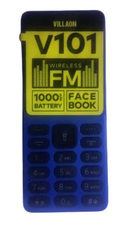 VILLAON V101 Dual Sim Card Wireless FM Radio Battery 1000mAh Battery 1.77’’ Screen  Bright Torch Kabambe / Katululu / Mulika Mwizi / Feature Phone Affordable Mobile