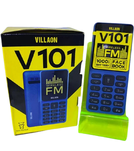 VILLAON V101 Dual Sim Card Wireless FM Radio Battery 1000mAh Battery 1.77’’ Screen  Bright Torch Kabambe / Katululu / Mulika Mwizi / Feature Phone Affordable Mobile