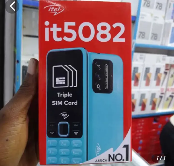 NEW ITEL 5082 Tripple (3) Sim Card Slot  2.4” Display  Wireless FM Radio 1500mAh Battery Feature Phone Kabambe / Katululu / Mobile With 1 Year Warranty
