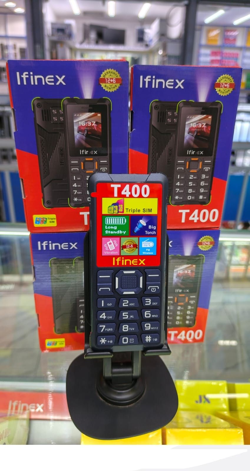 PROMOTION! Ifinex T400 TRIPLE SIM CARD FEATURE PHONE WITH Bluetooth / Wireless FM / SD Card Slot kabambe / katululu / mulika mwizi / button feature phone