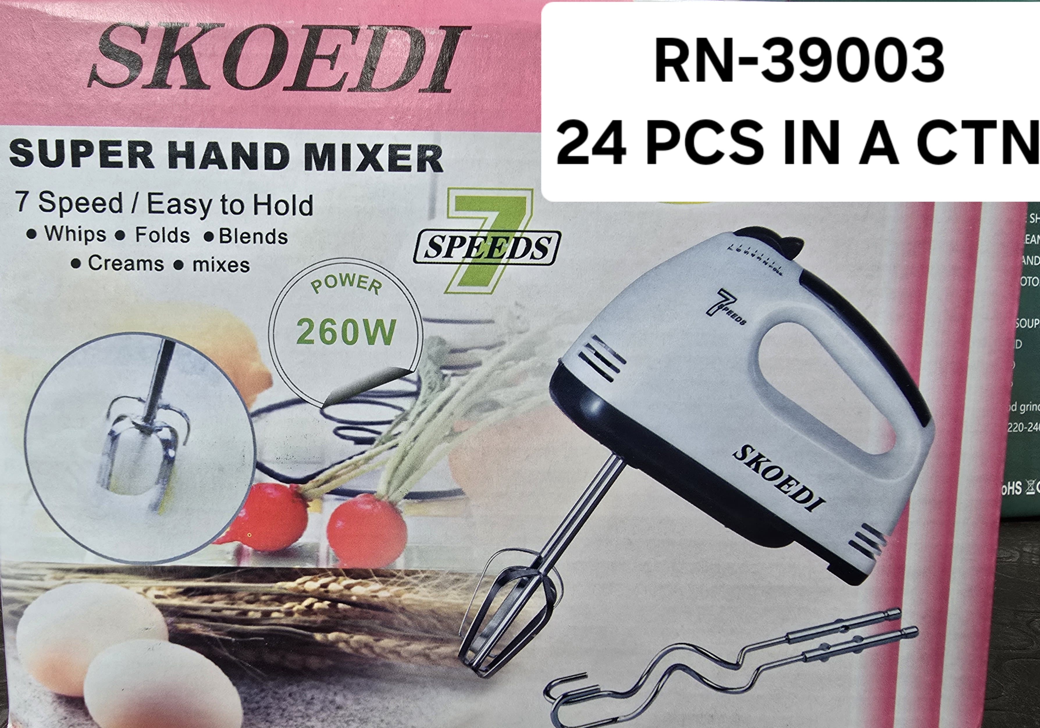 HAND MIXER.  Scarlet Portable Hand Mixer 7 Speed With Stainless Steel Beaters