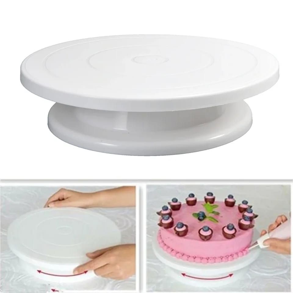 New arrival Plastic Rotating Cake Turntable Cake Decorating Kit Display Stand Baking Tools Accessories- Elevate your cake decorating skills with the Rotating Cake Turntable Cake Decorating Kit.