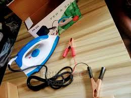 SOLAR BATTERY IRON BOX OPERATES ON DC 12V WITH A 150W POWER CAPACITY, AUTOMATIC TEMPERATURE CONTROL SYSTEM, AND A 3-METER CABLE; BATTERY NOT INCLUDED - The Solar Battery Iron Box is a highly efficient
