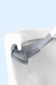 SILICONE BRISTLE TOILET BRUSH IS AVAILABLE IN COLOR GREY AND FEATURES DOUBLE-SIDED BRISTLES FOR EFFICIENT CLEANING.