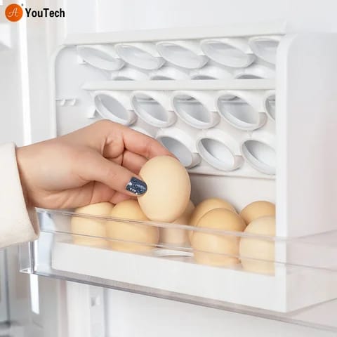 30 GRIDS EGG STORAGE BOX - EGG REFRIGERATOR ORGANIZER EGG CASE HOLDER DISPENSER KITCHEN STORAGE BOXES.The 30 Grids Egg Storage Box is an essential kitchen accessory designed to keep your eggs organize