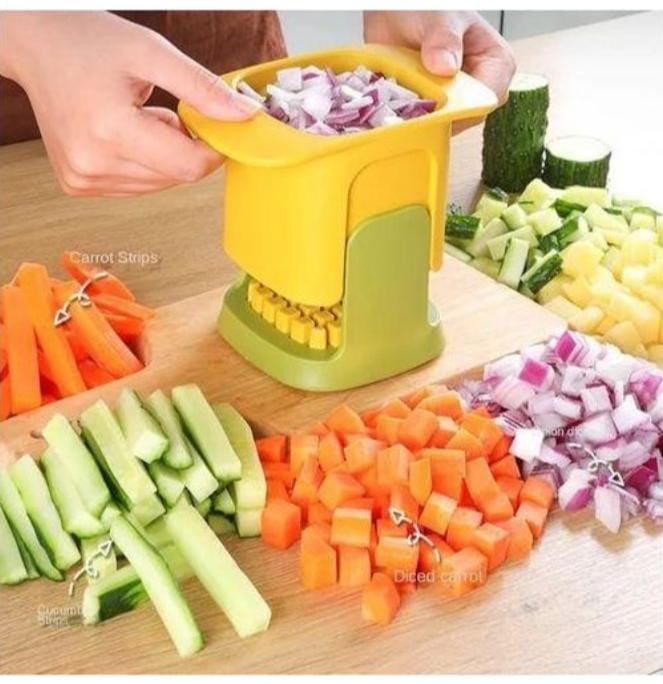 MULTIFUNCTIONAL VEGETABLE CHOPPER FRENCH FRIES CUTTER - HOUSEHOLD HAND PRESSURE ONION DICER CUCUMBER POTATO SLICER