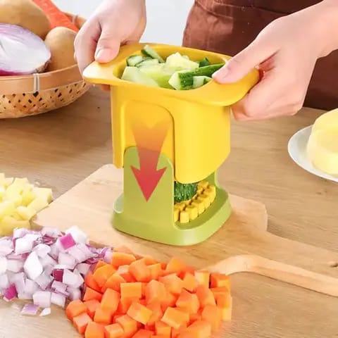 MULTIFUNCTIONAL VEGETABLE CHOPPER FRENCH FRIES CUTTER - HOUSEHOLD HAND PRESSURE ONION DICER CUCUMBER POTATO SLICER