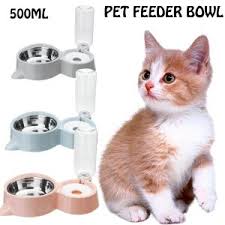 AUTOMATIC SINGLE PET BOWL PLUS WATER DISPENSER WITH 500ML CAPACITY, MOISTURE-PROOF MOUTH PAD, PP MATERIAL, IDEAL FOR CATS AND SMALL DOG BREEDS, DISPENSES JUST ENOUGH WATER, AVAILABLE IN DIFFERENT COLO