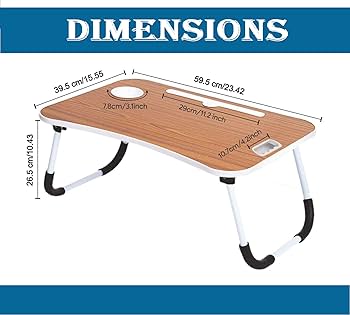 NEW ARRIVAL HIGH QUALITY Foldable Bed Table for Laptop – Laptop Desk Stand with Storage Drawer, Portable Tray Table for Writing, Reading, Eating – Adjustable Lap Desk for Bed, Sofa, and Floor Use