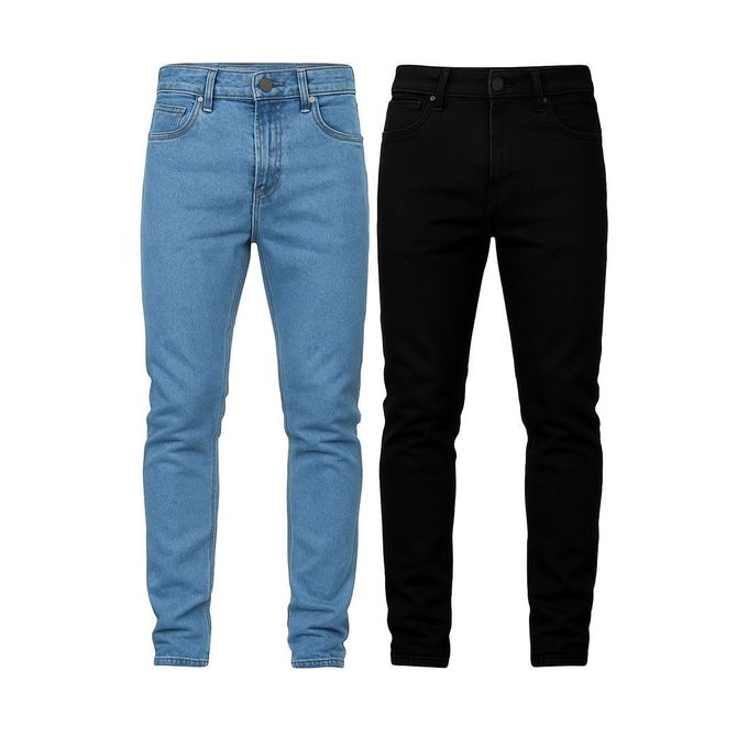 Men’s Premium Stretch Slim Fit Jeans 2-Pack — Advanced Comfort Denim for Everyday Versatility in Timeless Blue & Sophisticated Black