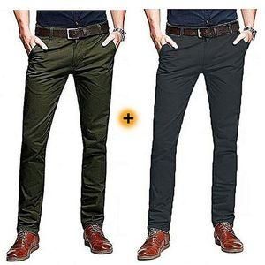 Official Khaki Trousers for Men – Premium Stretch Cotton Formal Pants, Classic Straight or Slim Fit with Multi-Pocket Styling for Office & Business Wear