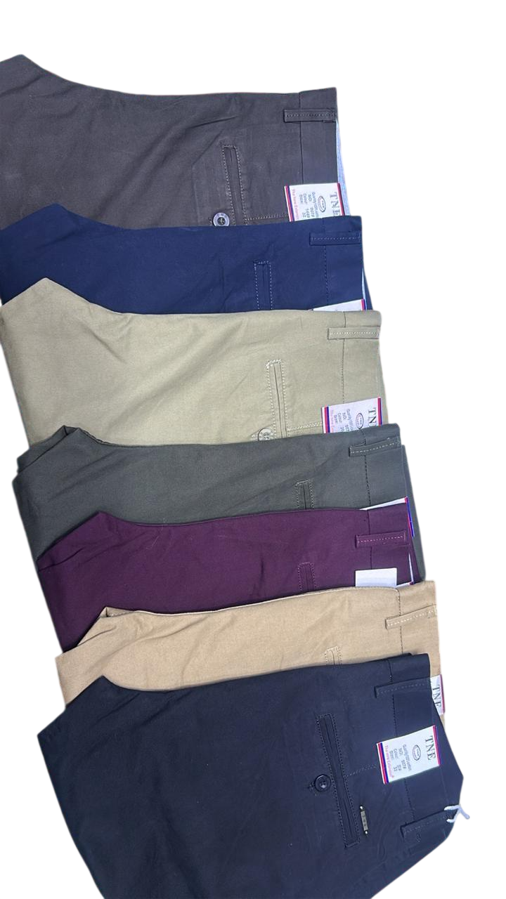 Official Khaki Trousers for Men – Premium Stretch Cotton Formal Pants, Classic Straight or Slim Fit with Multi-Pocket Styling for Office & Business Wear